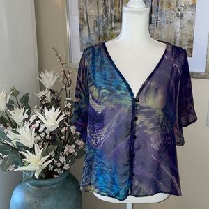 Mango Tango sheer top.